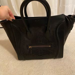 Celine Micro Luggage Python Handbag